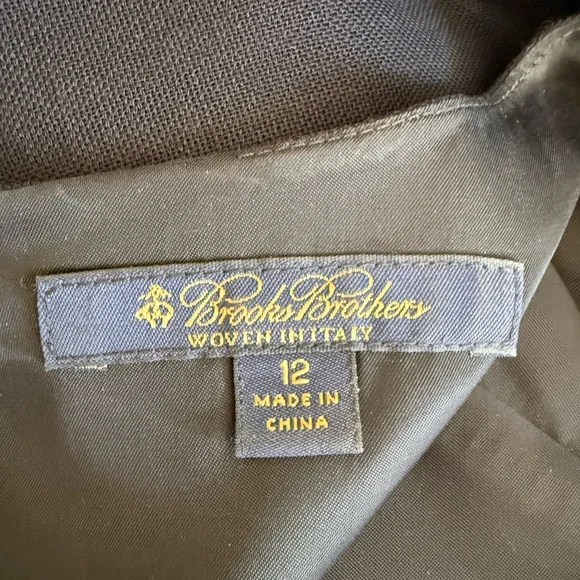 BROOKS BROTHERS Loro Piana Preppy Business Casual Classic Belted Midi Dress 12 - Picture 9 of 11